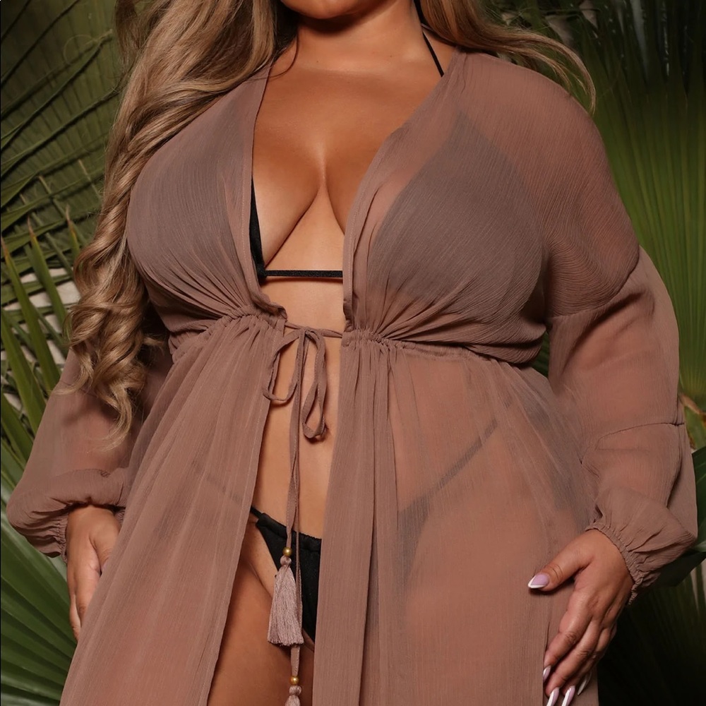 Fashion Nova nude swimsuit cover up sz 3x - Picture 3 of 5